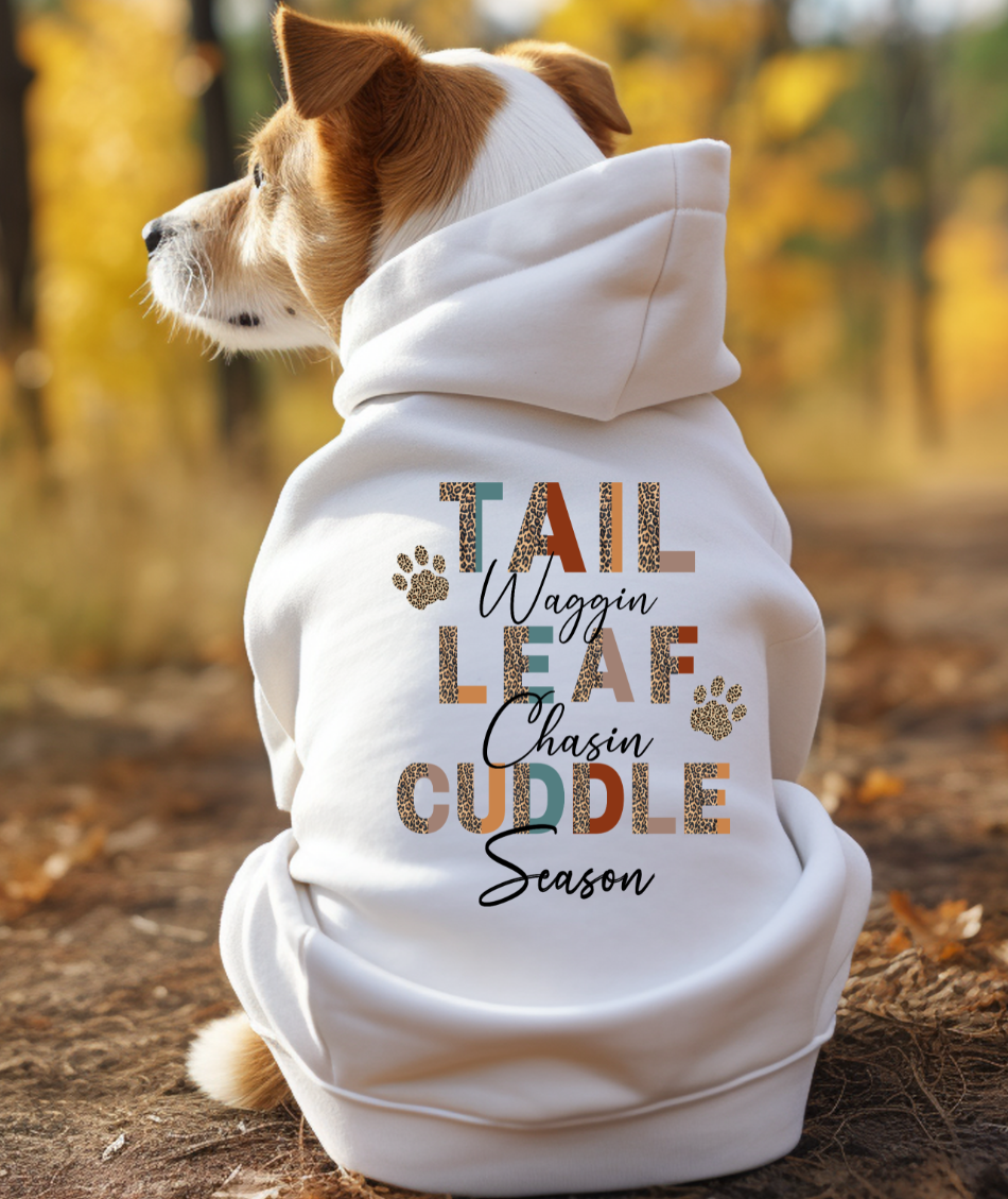 Custom Fall Pet Hoodie Tail Waggin Leaf Chasin Cuddle Season Pawthentically Chic