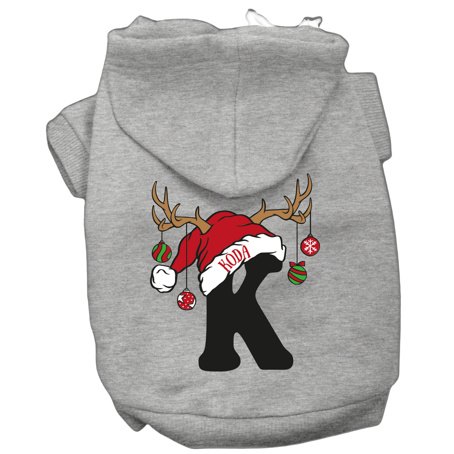 Personalized Christmas Pet Outfit with Monogram and Santa Hat - T-Shirt or Hoodie