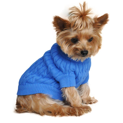 Chic Combed Cotton Cable Knit Dog Sweater – Soft & Stylish, 6 Colors