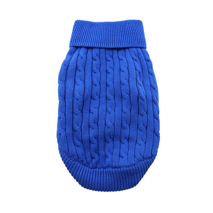 Chic Combed Cotton Cable Knit Dog Sweater – Soft & Stylish, 6 Colors