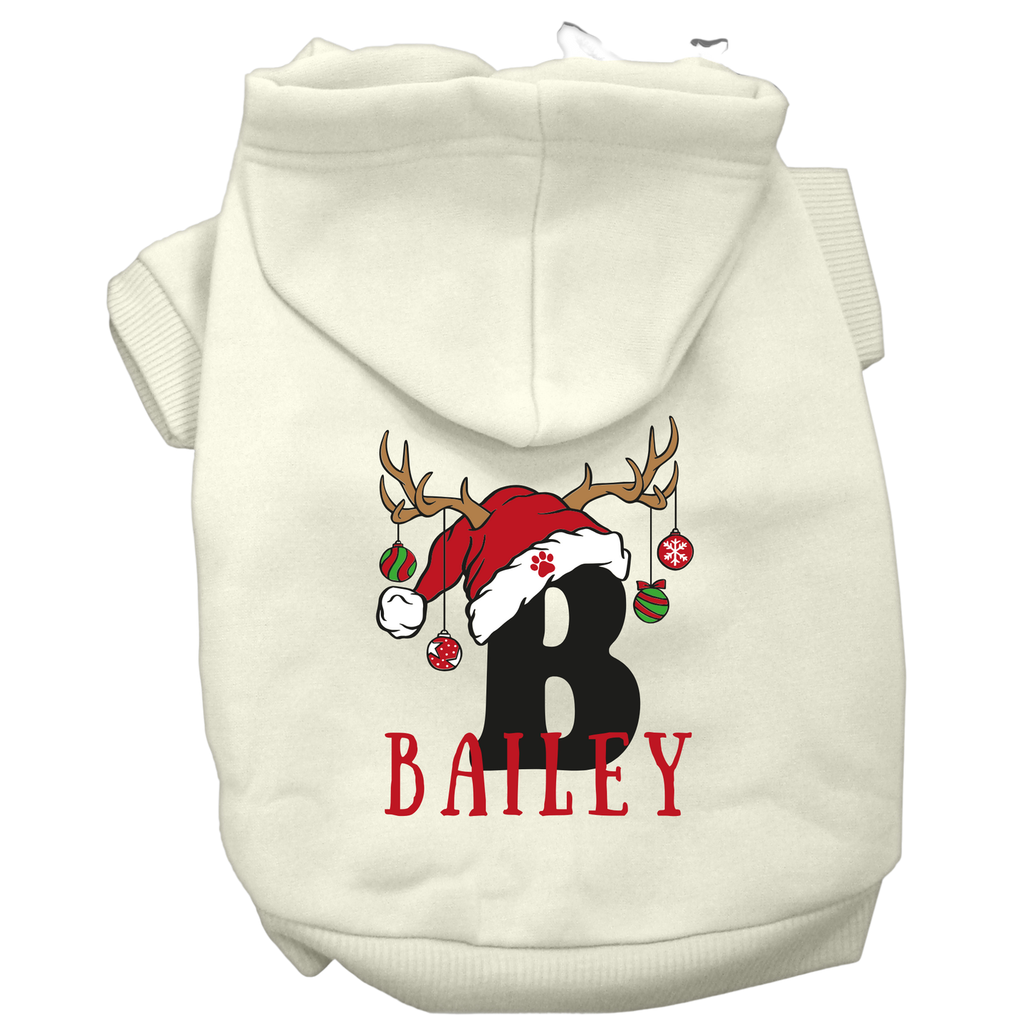 Personalized Christmas Pet Outfit with Monogram and Santa Hat - T-Shirt or Hoodie