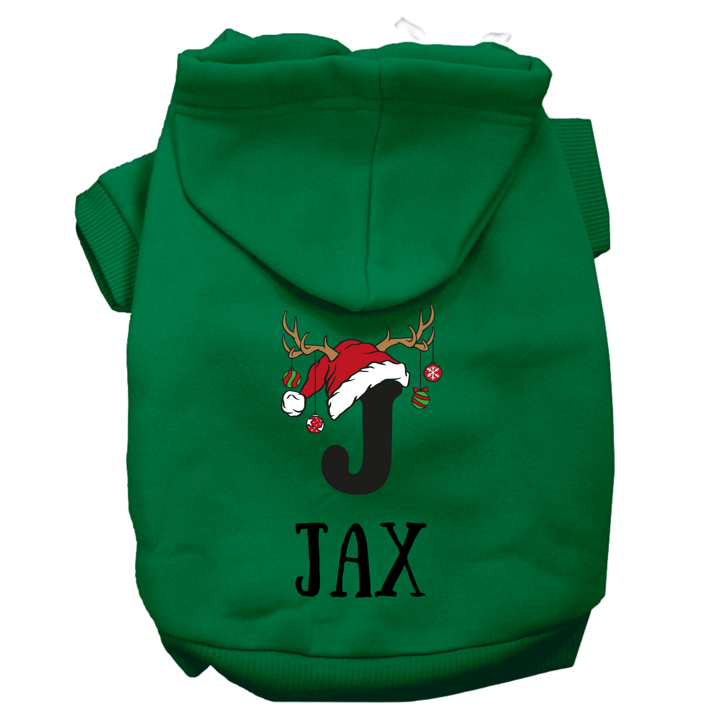 Personalized Christmas Pet Outfit with Monogram and Santa Hat - T-Shirt or Hoodie