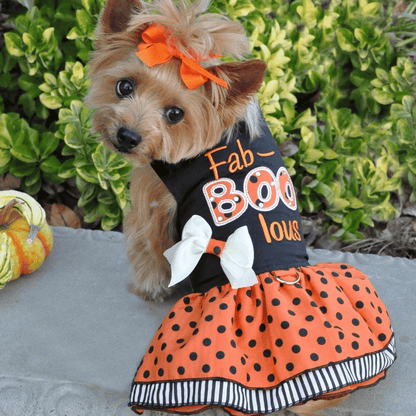 Vestido para perro con lunares - Blanco y negro