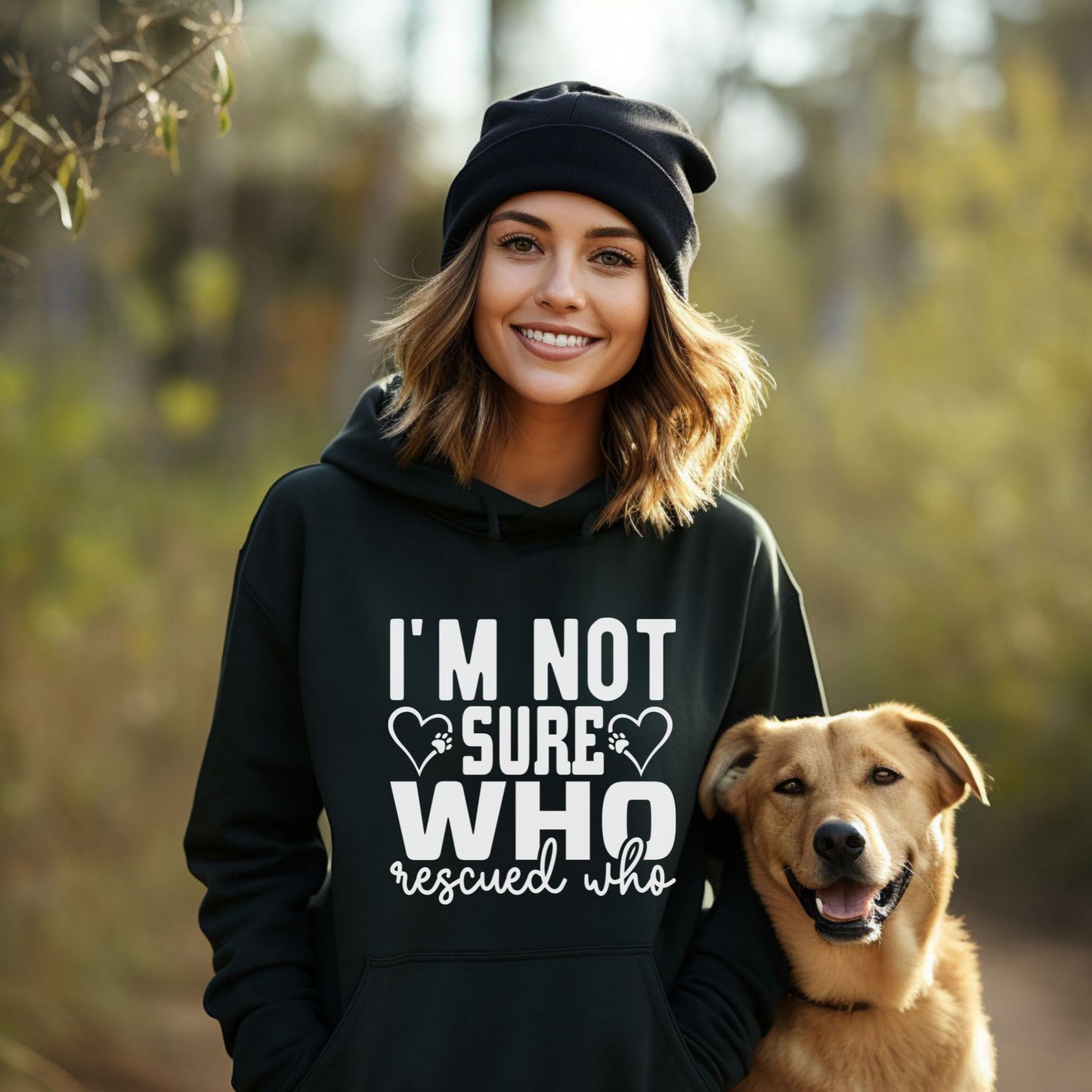 I'm No Sure Who Rescued Who Matching Pet & Owner Hoodies