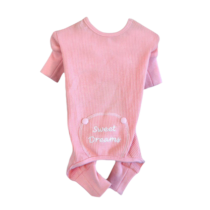 Pijama térmico rosa para perros Sweet Dreams: ropa de dormir acogedora para mascotas