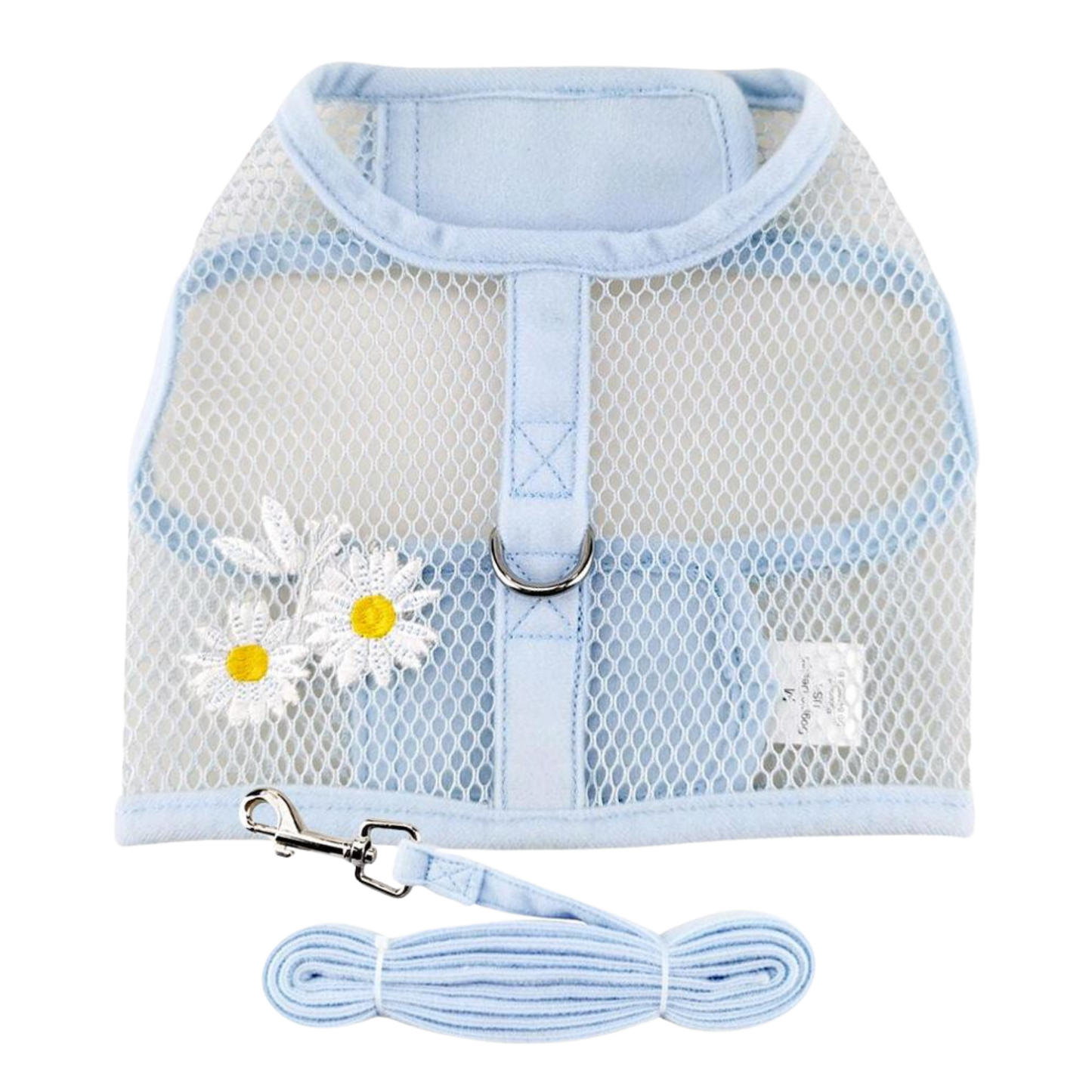 Cool Mesh Dog Harness with Leash - Blue Daisy