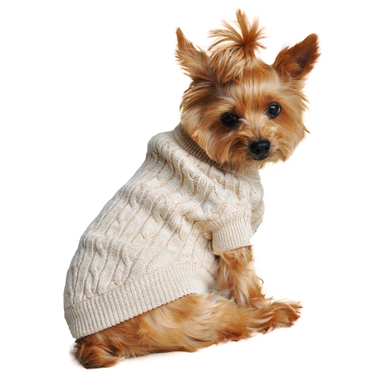 Chic Combed Cotton Cable Knit Dog Sweater – Soft & Stylish, 6 Colors