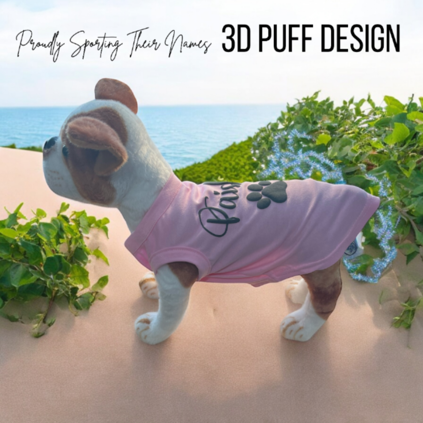 Customized Pet Shirt - Breathable Fabric, 3D Puffy Design for Dogs & Cats, XS-XL