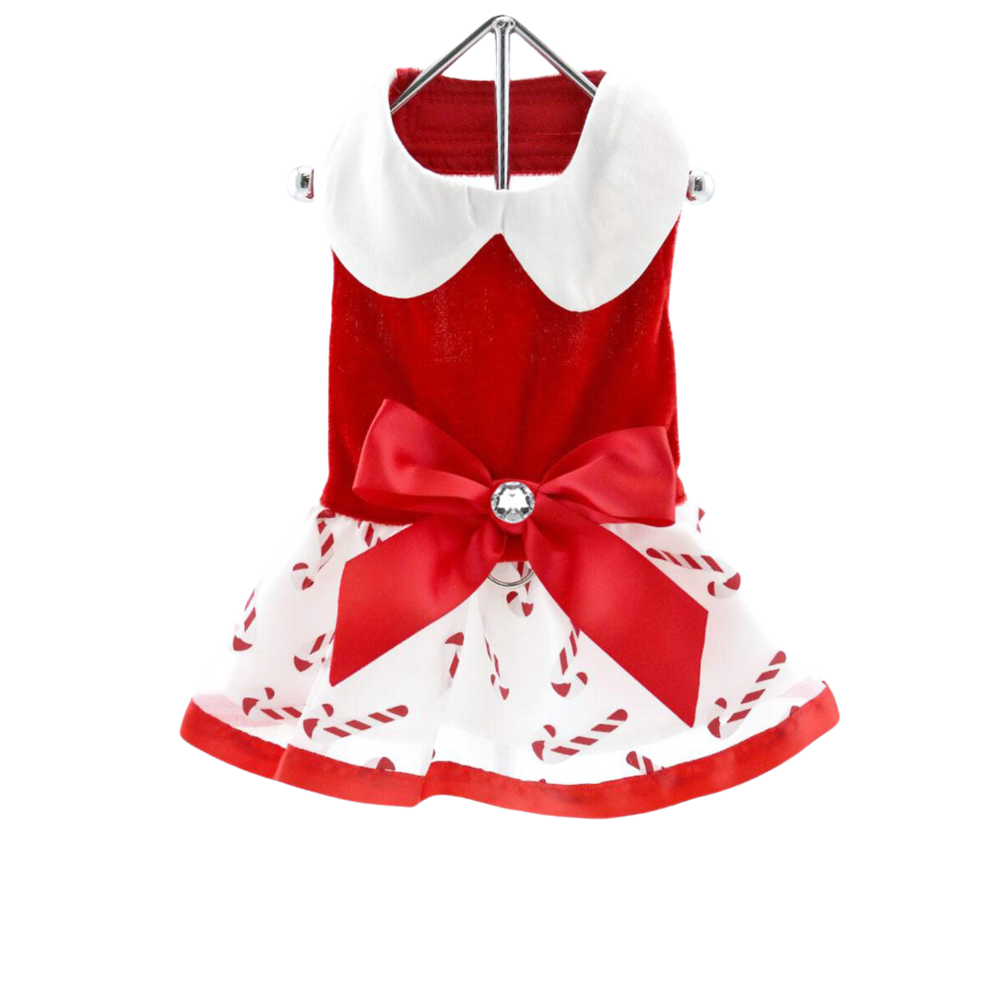 Festive Candy Canes Holiday Dog Harness Dress - Cute & Stylish