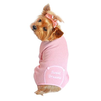 Pijama térmico rosa para perros Sweet Dreams: ropa de dormir acogedora para mascotas