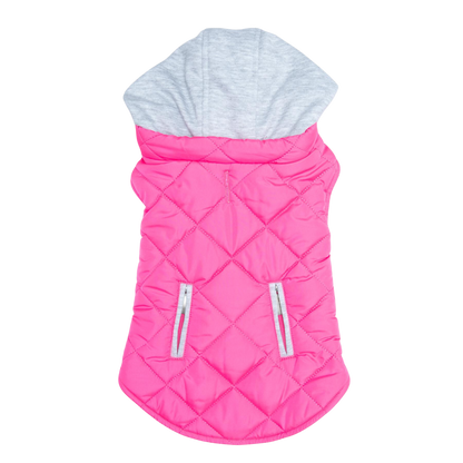 Pink Quilted Dog Sweatshirt Hoodie