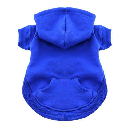 Sudadera con capucha para mascotas con corte alto y barriga, azul: cómoda y elegante