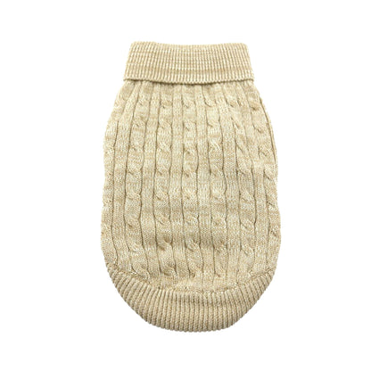 Chic Combed Cotton Cable Knit Dog Sweater – Soft & Stylish, 6 Colors