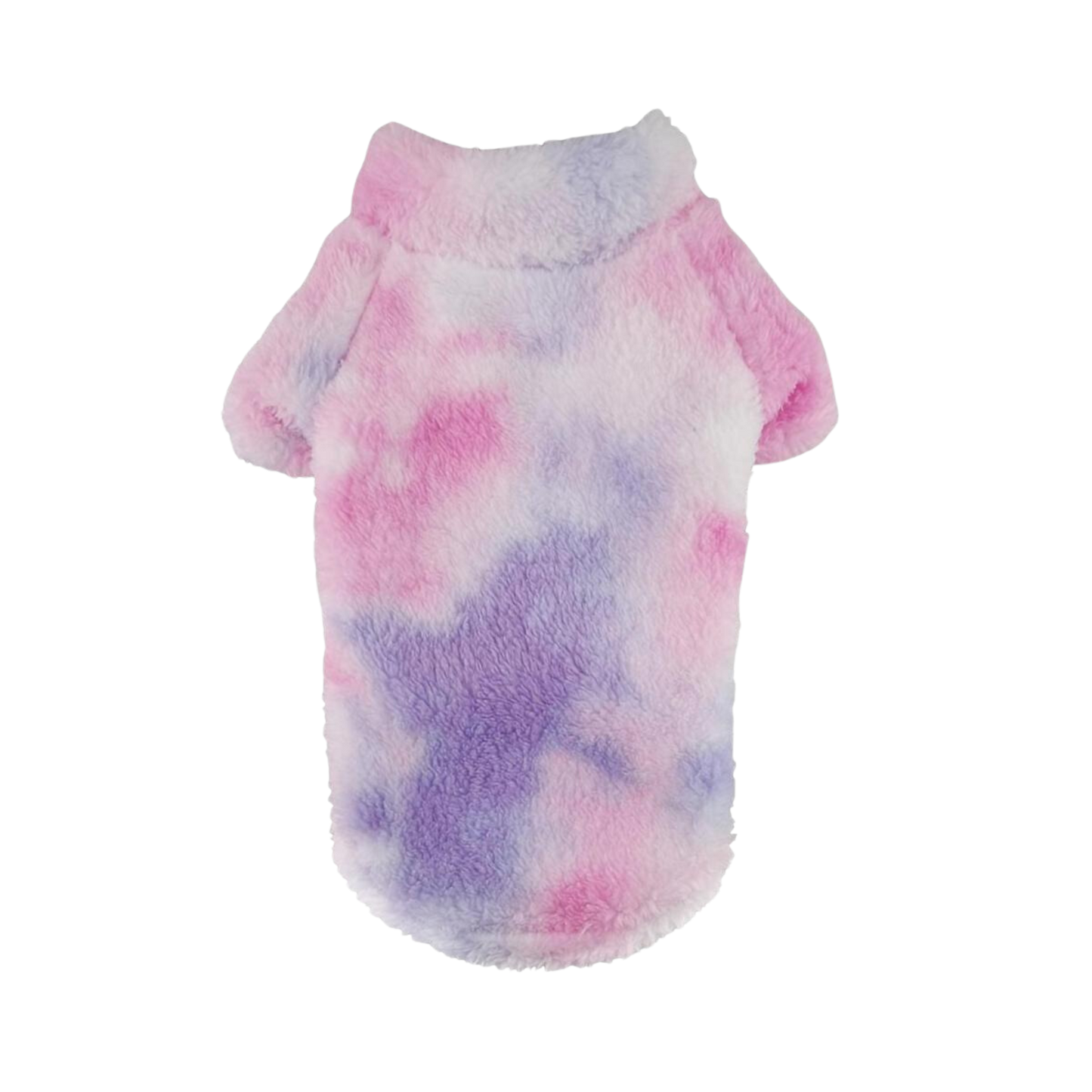 Soft Plush Dog Pullover - Cozy Tie-Dye Pink & Purple