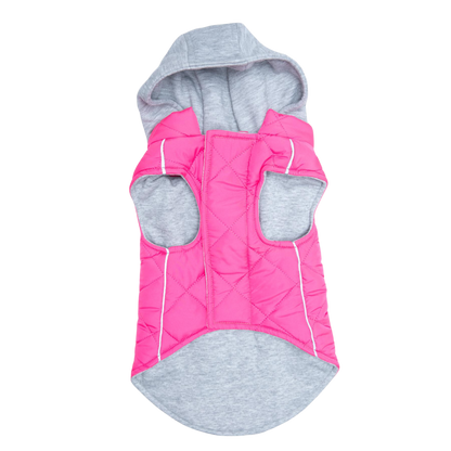 Pink Quilted Dog Sweatshirt Hoodie