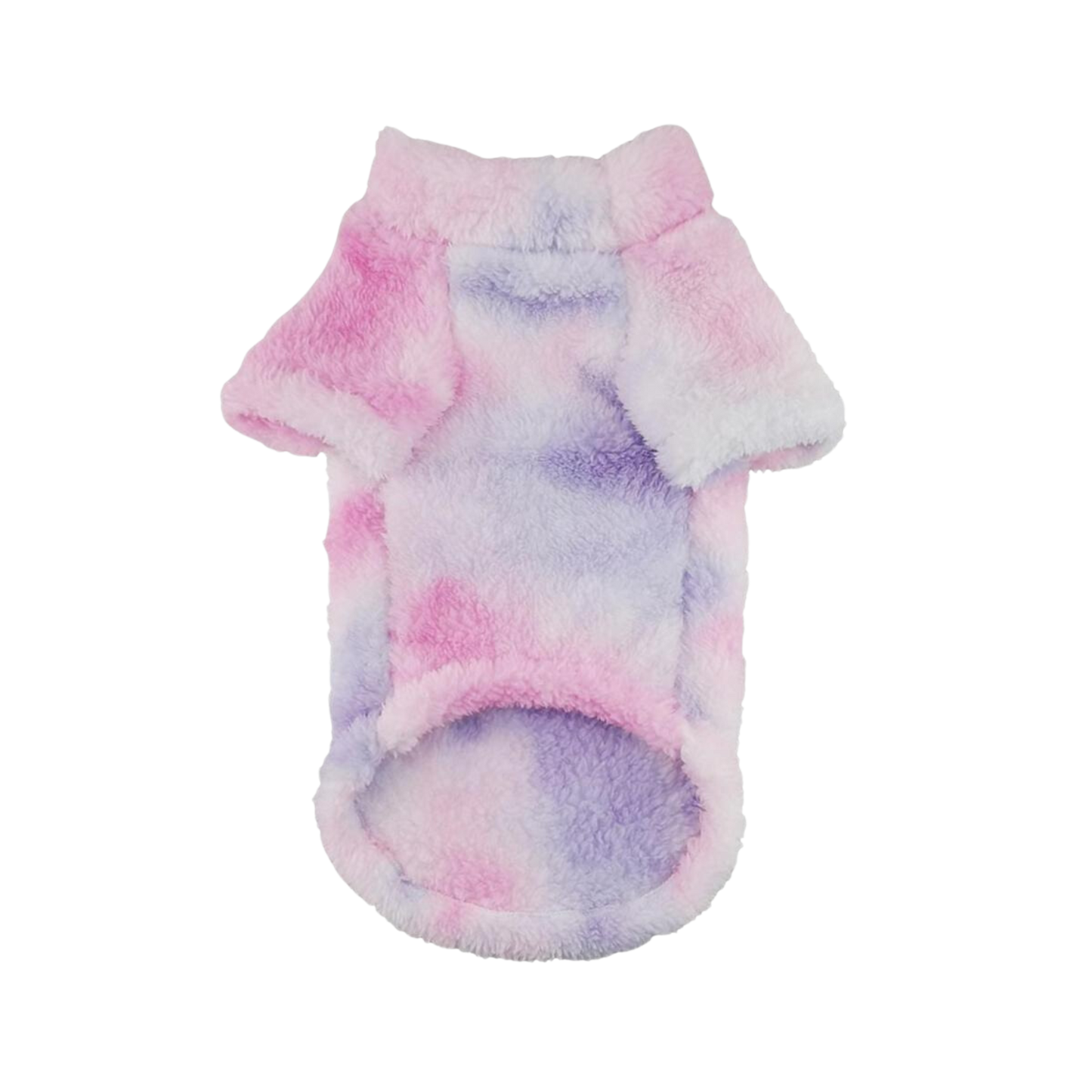 Soft Plush Dog Pullover - Cozy Tie-Dye Pink & Purple