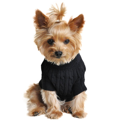 Chic Combed Cotton Cable Knit Dog Sweater – Soft & Stylish, 6 Colors