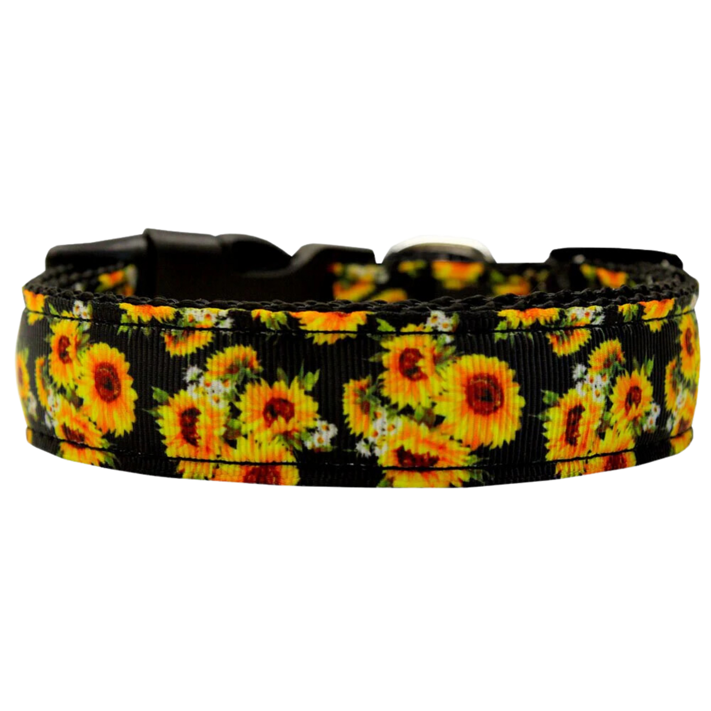 Durable & Adjustable "Sunflowers" Nylon Dog Collar, Cat Collar, or Leash