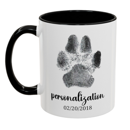 Taza personalizada con huella de pata: mamá de perro, recuerdo de mascota, taza de café