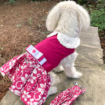 Vestido para perro con lunares - Blanco y negro