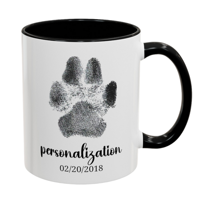 Taza personalizada con huella de pata: mamá de perro, recuerdo de mascota, taza de café