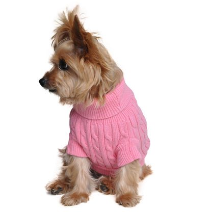 Chic Combed Cotton Cable Knit Dog Sweater – Soft & Stylish, 6 Colors