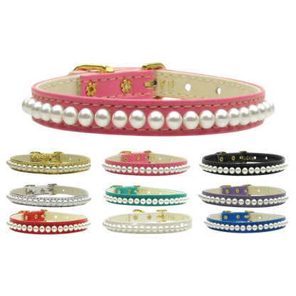 3/8" Pearl-Embellished Dog, Puppy & Pet Collar | Elegant & Durable Design