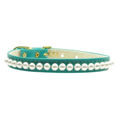 Collar para perros, cachorros y mascotas de 3/8" adornado con perlas | Diseño elegante y duradero