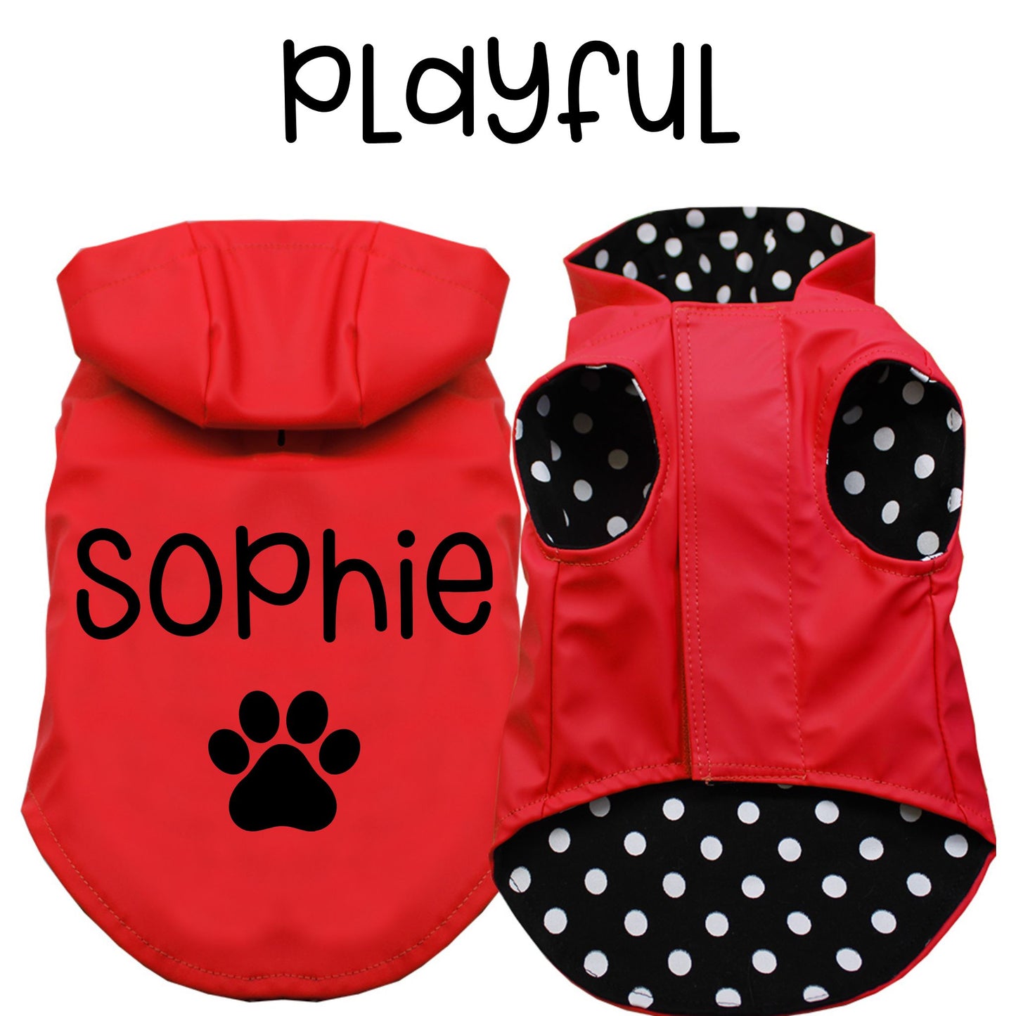 Chubasquero con capucha personalizado para mascotas: impermeable y ajustable