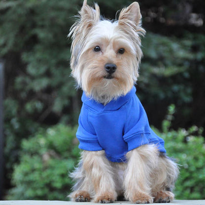 Sudadera con capucha para mascotas con corte alto y barriga, azul: cómoda y elegante