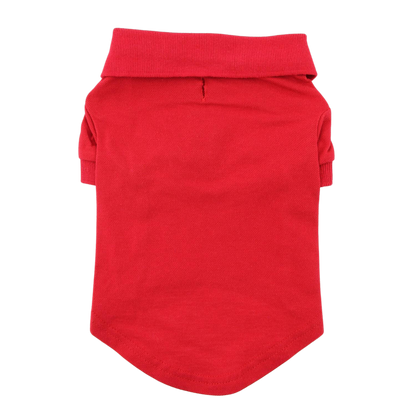 Polo liso para perros - Rojo escarlata flameante | Ropa para mascotas 100 % algodón para perros