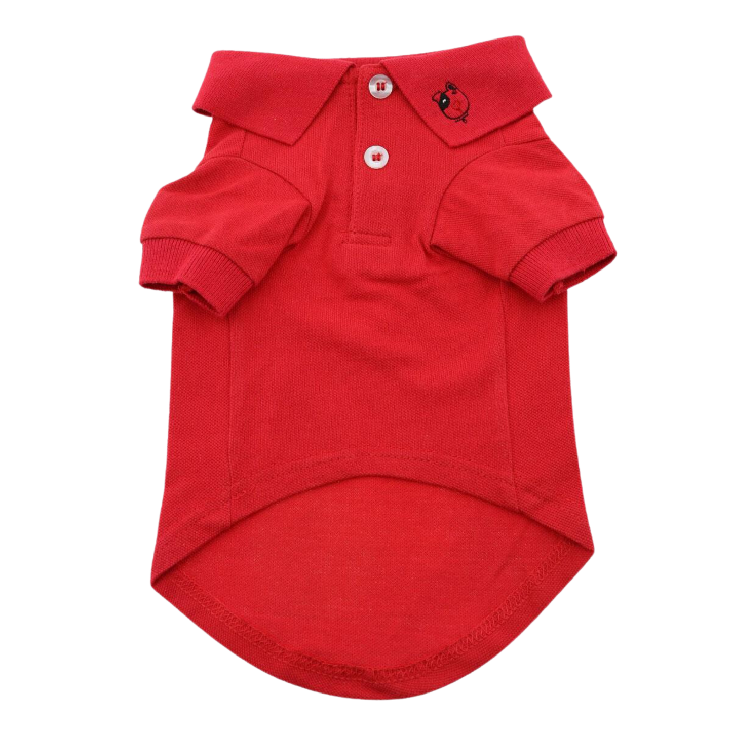 Polo liso para perros - Rojo escarlata flameante | Ropa para mascotas 100 % algodón para perros