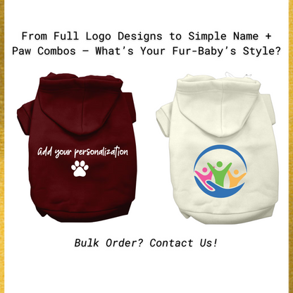 Sudadera con capucha personalizada para mascotas: personalizada con diseño, nombre o logotipo, tallas XS a XL