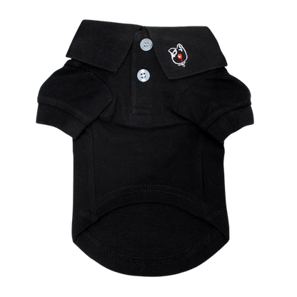 Polo liso para perros - Negro azabache | Ropa para mascotas 100 % algodón para perros