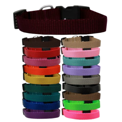 Plain Durable Nylon Pet Collars for Everyday Use