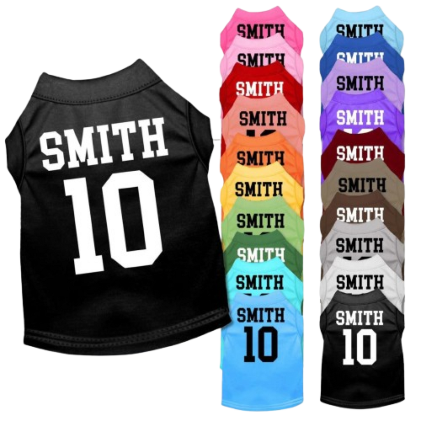 Custom Pet Team Shirt with Personalized Names and Numbers  Perfect for Dogs and Cats - Sizes XS - XL