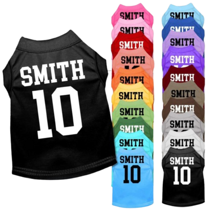 Custom Pet Team Shirt with Personalized Names and Numbers  Perfect for Dogs and Cats - Sizes XS - XL