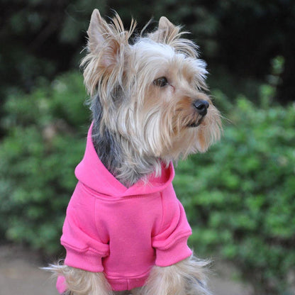 Sudadera con capucha para mascotas con corte alto en la panza, color rosa: cómoda y elegante