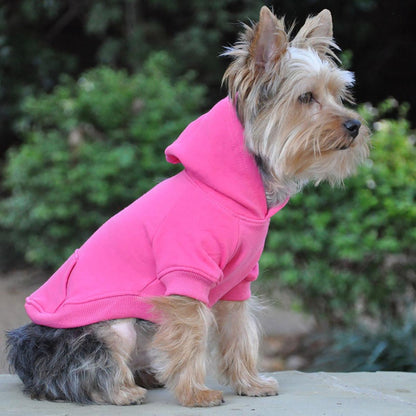 Sudadera con capucha para mascotas con corte alto en la panza, color rosa: cómoda y elegante