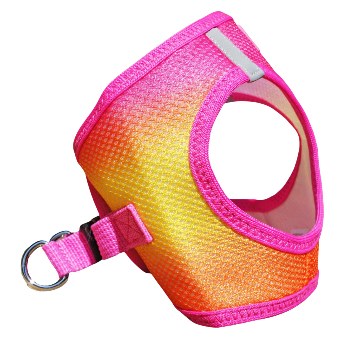 American River Choke Free Dog Harness, Ombre - Raspberry Pink and Orange