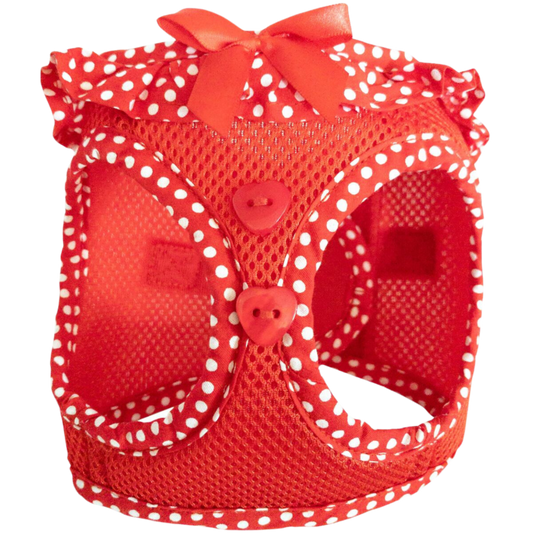 American River Choke Free Dog Harness - Red Polka Dot