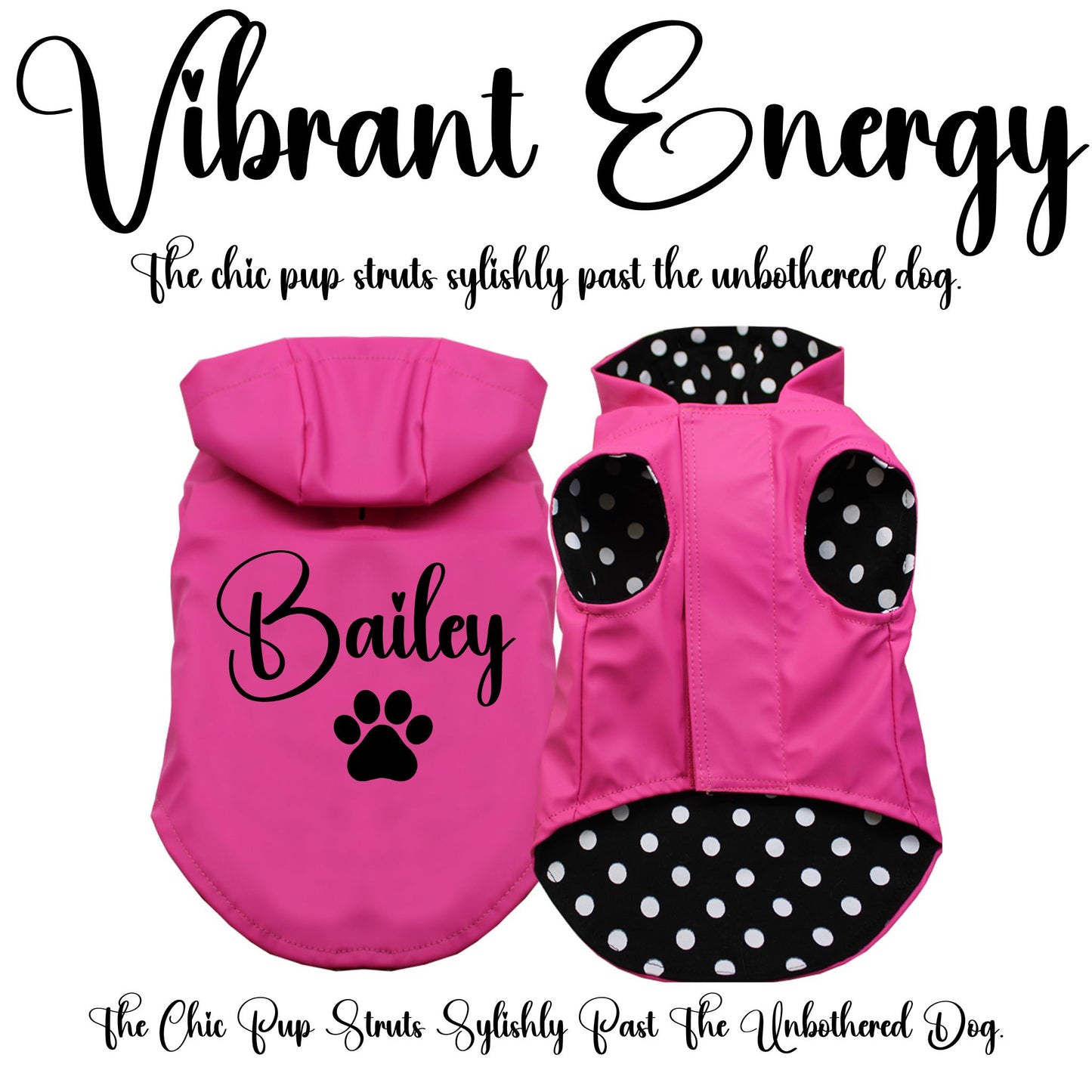 Personalized Waterproof Dog Raincoat - Customizable & Adjustable Fit