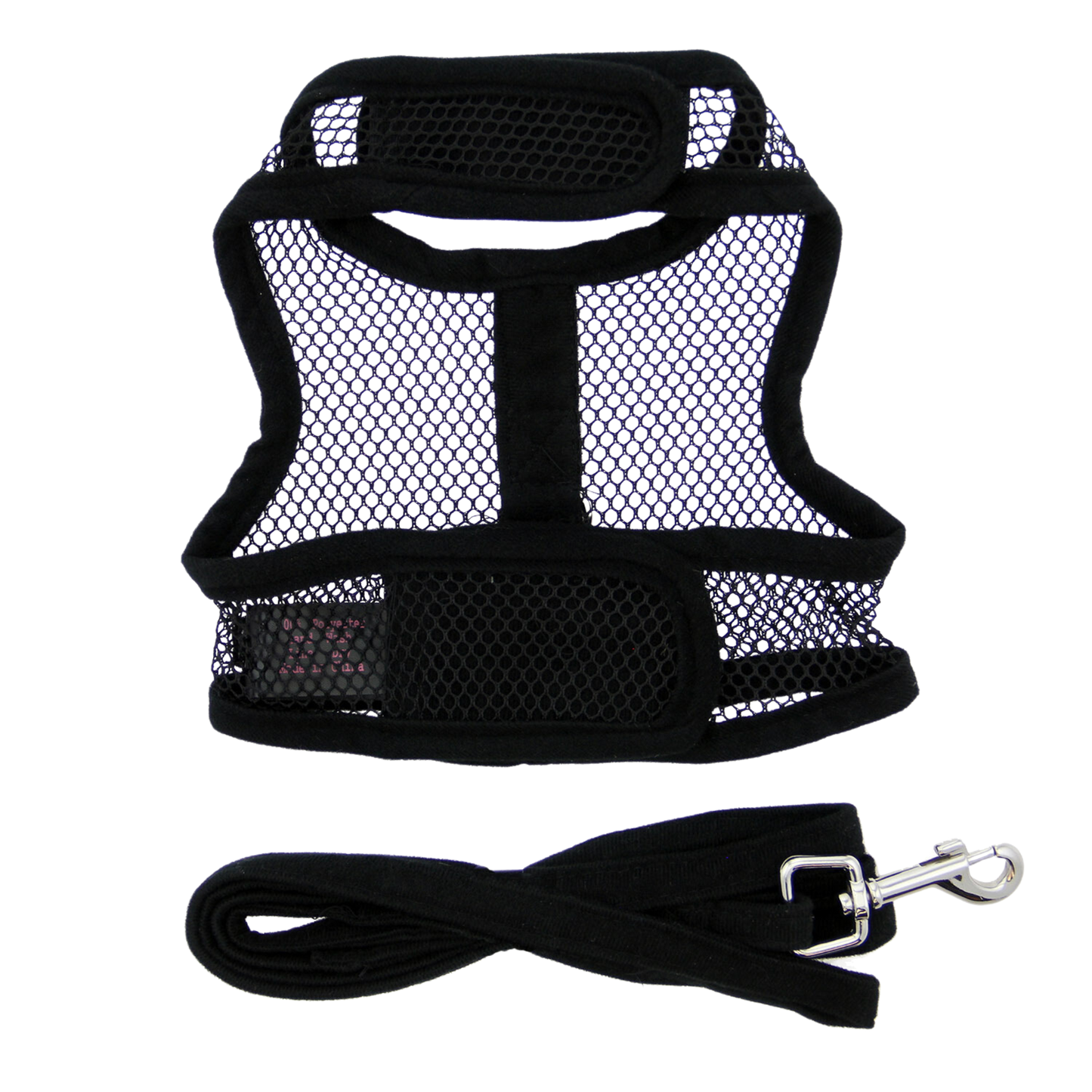 Cool Mesh Dog Harness with Leash - Solid Black