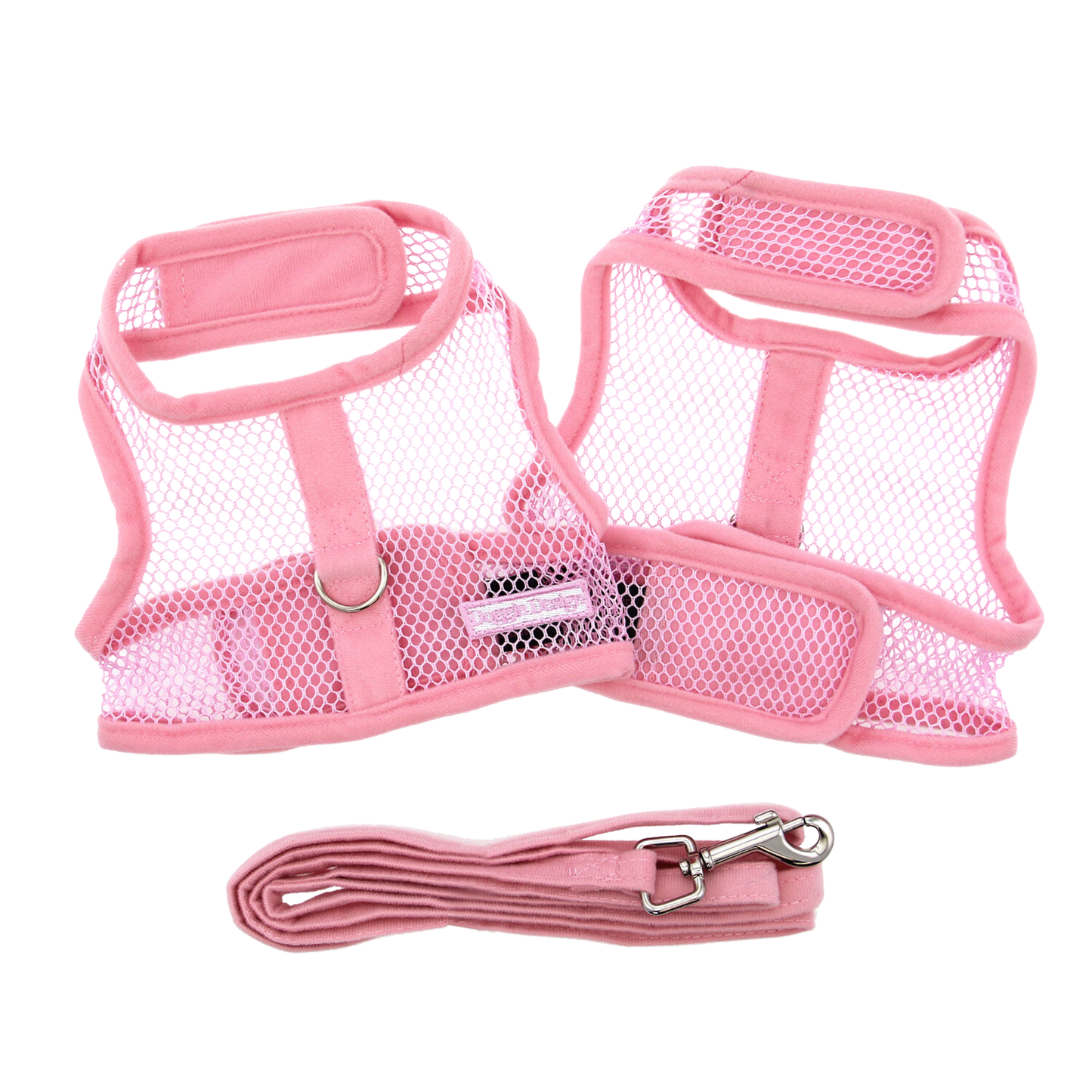 Cool Mesh Dog Harness with Leash - Solid Pink