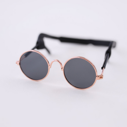 Luxury Pet Sunglasses for Small Dogs - Rose Gold Frame, Chic Dog Eyewear