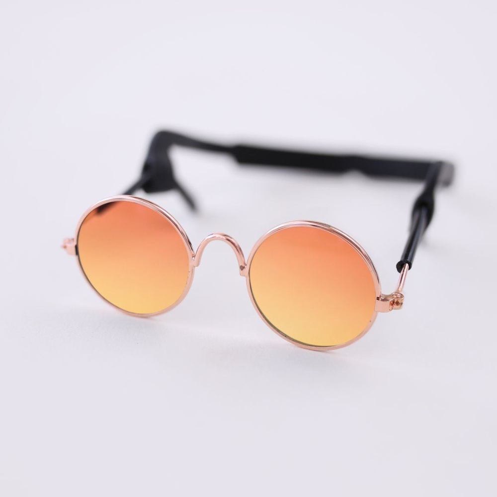 Luxury Pet Sunglasses for Small Dogs - Rose Gold Frame, Chic Dog Eyewear