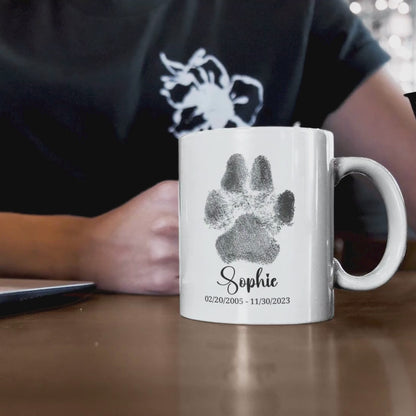 Taza personalizada con huella de pata: mamá de perro, recuerdo de mascota, taza de café